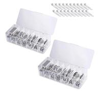 2Pcs Cable Organizer Box with 20 Wire Ties, Clear Plastic 7 Compartments Cord Storage Box with Lid Electronics Organizer for Home Office Desk Organizers and Accessories