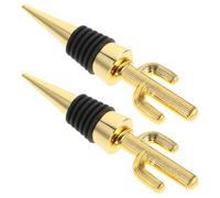 2pcs Cactus Wine Bottle Stopper, 11x3x2.5cm Golden Silicone Alloy | Leak Resistant Seal, Keeps Wine Fresh, for Bottles at Home Bars and Holiday Parties