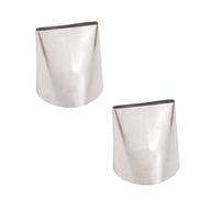 2Pcs Cake Icer Tips Large Decorating Icing Tips, Crumb Coat Piping Tips for Cake Decorating, Decorating Tools, Icing Piping Tips (Silver, #201)