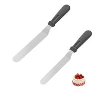2PCS Cake Palette Knives,Icing Spatulas,Straight Spatula Pallet Knife,Smoothing Stainless Steel Butter Knives,Durable Non-Slip PP Plastic Handles Icing Spatula Cake Scrapers for Pastry Baking,6-8 inch