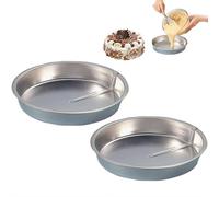2PCS Cake Tins 9.84 Inch Round Easy Release Cake Pan with a Built-in Swivel Cutter Easy to Clean Baking Pans for Home Kitchen,for Quiche, Pie and Cakes Pan