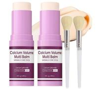 2pcs Calcium Multi Balm with brush,Anti-Aging & Firming Skincare Sticks,Wrinkle Core Stick, Korean Collagen Moisturing S/tick,Firming Skincare S/tick，Fine Lines Care,Suitable for Eyes Face Neck