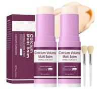 2pcs Calcium Multi Balm With Brushes,Calcium Volume Multi Balm,Wrinkle Core Balm,Collagen Moisturing Stick, Anti-Aging & Firming Skincare Sticks,Hydrating Skin For Eyes, Neck, Face, Fine Lines Care