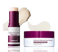 2PCS Calcium Volume Multi Balm + Calcium Volume Eye Patches, Calcium Multi Balm Stick, Under Eye Masks for Puffy Eyes, Dark Circles, Wrinkles, Firming & Anti Aging Korean Skincare Set