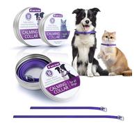 2Pcs Calming Collar for Dogs and Cats, LIUCONGBD Adjustable Pheromone Pets Collar Lasts 60 Days, Relief Anxiety Stress Separation Calming Collar Fits Small Medium Large Pets(Purple, 62&38cm)
