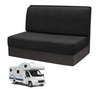 2pcs Camper Pillow Covers, 1 Set Stretch Covers for Couch, RV Seat Covers, Caravan Upholstery, Sofa Seat Cushion Covers, Motorhome Seat Covers for Trailer Motorhome Seat, Washable (Black)