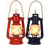 2Pcs Camping Kerosene Lamp Vintage Oil Lantern Portable Hanging Retro Light for Picnic Home Garden Outdoor Party Yard Patio Hiking (Red+Blue)
