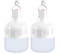 2Pcs Camping Light, LED USB Rechargeable Lamp Camping Lantern, 600 Lumens 3 Lighting Modes Hanging Tent Light, Waterproof Portable Outdoor Camping Equipment for Hiking Patio Gazebo Emergency