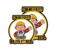 2Pcs Can We Fix It Sticker No, It's f KED Decals- Funny Hard Hat Stickers: Humorous Decals for Builders, Worksite Gear & Helmets - Durable & Hilarious Sticker