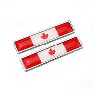 2PCS Canada Tricolour National Flag Metal Car Badge Emblem Stickers, Chrome Bumper Decals & Graphic Flag Decals for Cars, Trucks & Motorbikes
