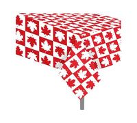 2Pcs Canadian Flag Tablecloths - Disposable Maple Leaf Printed Table Covers for Canada Day, School Parties, Sports Events (87x54 Inch)