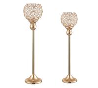 2PCS Candle Holders Table Decorations Metal Crystal for Wedding Party Church Modern Decor,B