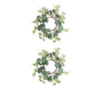 2Pcs candle ring farmhousepillar household wreath decor flower wreaths candle holder eucalyptus napkin rings easter rings Small berries made of stone powder heater bride Front door