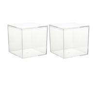 2pcs Candy Boxes for Wedding Favours and Small Gift Packaging | Fully Square Design, Smooth Edges, Visible Contents, for Jewellery Sellers, Event Planners, Dolls and Party Favours