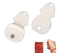 2pcs Canning Jar Opener for Mason, Powerful Magnetism Canning Jar Lid Top Opener Remover Releases Vacuum Seal & Easy Refrigerator Storage for Wide Cap Mouth & Regular Mouth Bottle Lid Tool (White)