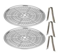 2PCS Canning Rack, 11 Inch Round Stainless Steel Steaming Rack with 3 Support Feet, Multi-hole Steaming Tray for Pressure Canner Cooking Toast Baking, Pressure Canner