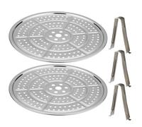 2PCS Canning Rack, 11 Inch Round Stainless Steel Steaming Rack with 3 Support Feet, Multi-Hole Steaming Tray for Pressure Canner Cooking Toast Baking