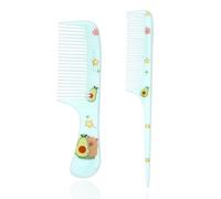 2pcs Capybara Baby Hair Comb Set, Adorable Plastic Fine Tooth & Rat Tail Mini Combs for Toddlers and Kids Anti-Static Combs for Dry Hair (Green)