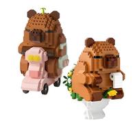 2PCS Capybara Gifts, Mini Bricks, Creative DIY Building Blocks for Stress Relief, Multicolor Assembly Model for Home Decoration and Collectors