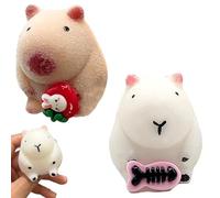 2Pcs Capybara Squishy, Fufu Squishy, Capybara Squeeze Toys, Taba Squishies for Anxiety Relief, Party Bag Fillers, Office Desk Sensory Balls, Cute Capybara Gifts Easter Gifts for All Ages