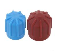 2pcs Car Ac Valve Cap Set Blue Low Voltage Brown High Voltage For R134a Systems M8 M9 Thread Air Conditioning Port Covers Dust