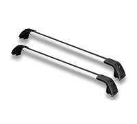 2pcs Car Accessories Cross Bar Roof Rack Lockable Aluminum For Hyundai For Santa Fe 2013-2018(Black+Silver)