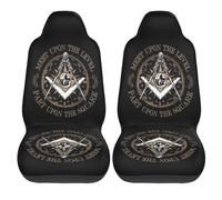 2Pcs Car Accessories Masonic Faith Hope And Charity Freemason Logo Seat Protector Universal Fit Car Seat Covers Protectors Machine Washable Car Seat Covers For Lorry, Suv, Truck, 52X138cm