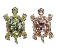 2Pcs Car Air Freshener Vent Clip, Bling Rhinestone Tortoise Car Vent Clips with Aromatherapy Tablets, 2x1.4" Accessories, Aesthetic Decorations Interior for Women Girl Clips