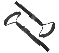 2pcs Car Assist Handle Standing Aid Grip for Elderly | Black Plastic and Oxford Cloth, Vehicle Use, Reduce Fall Risk, Modern Minimalist Style