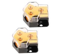 2pcs Car Audio Power Splitter Junction Box 1x0ga to 2x4ga Zinc Alloy | Dual Ground Distribution Block, for Audio Equipment and Speakers, Easy Installation, Simultaneous Connection