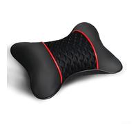 2pcs Car Auto Neck Cushions for Seat Headrests with PU Leather Cover to Protect Neck on Long Journeys