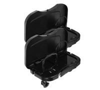 2pcs Car Back Seat Tray Table with Drink Holder Black Abs