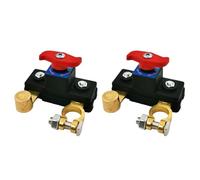 2PCS Car Battery Disconnect Control, Car Battery Shut Off Switch Breaker, Electrical Safety Device, Automotive Terminal For Trucks Rvs Boats Boat, ATV, Vehicle (Zinc Alloy-RD)
