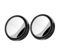 2pcs Car Blind Spot Mirror Frameless Auxiliary Rearview Mirror Auto Motorcycle Universal Wide Angle Adjustable Small Mirrors Door Wing Mirror Glass(Black set)