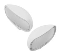 2pcs Car Blind Spot Mirror with 360 Degree Rotation for Safer Driving | Glass Convex Surface, Easy Install on Dashboard, Observation Use, White Plastic Finish