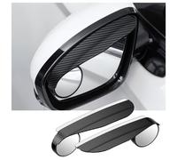 2PCS Car Blind Spot Mirror with Side Mirror Rain Guard,Carbon Fibre Rear View Mirror Rain Visor & 360° Adjustable HD Blindspot Mirror,Universal Automotive Exterior Accessories