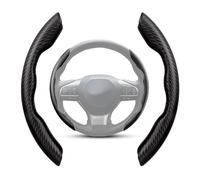 2PCS Car Carbon Fiber Anti-Skid Steering Wheel Cover for MG MG3 / MG4 EV / MG5 / MG6 / MG HS/MG, Segmented Steering Wheel Protector Butterfly Steering Wheel Cover,Black