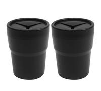 2pcs Car Change Holder for Coins Storage, Piggy Bank Bucket Box to Store up to 120 Mixed Coins, Plastic Portable Can Organizer Cup Container for Desktop Home Bedroom Decoration Outdoor, Removable Lid