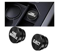 2PCS Car Cigarette Lighter Plug Cover Billet Aluminum Dustproof Plug, FIRE MISSILE/EJECT Button Decorations Plug Anodized Fits Most Automotive Vehicles and Boats with Standard 12 Volt Power Source