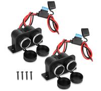 2PCS Car Cigarette Lighter Socket with Blade Fuse, 2 Socket Cigarette Lighter Splitter 12V 3.1A Power Outlet Replacement Waterproof Plug Female 120W for RV Marine Boat Motorcycle Truck ATV UTV Van etc