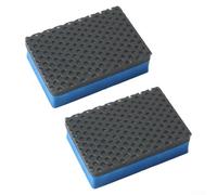 2Pcs Car Clay Bar Sponge Block Kit for Effective Removal of Contaminants on Paint and Glass, Includes Wax Polish Pads for Smooth Vehicle Finish (Blue)
