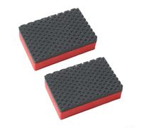 2Pcs Car Clay Bar Sponge Pad Cleaning Kit for Vehicle Detailing Removes Brake Dust and Dirt from Paint and Glass Surfaces (Red)