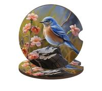 2PCS Car Coasters Eastern Bluebird Car Cup Coaster Universal Automotive Waterproof Non-Slip Cups Holders Sift-Proof Spill Holder with Cork Base Cars Interior Accessories