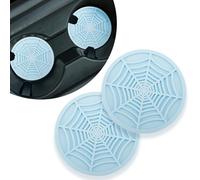 2PCS Car Coasters,Non-Slip Car Cup Holder Coaster,Spider Web PVC Drink Mat,2.75 Inches Cup Holder Insert Drainage Coasters,Waterproof & Reusable Car Interior Accessories for SUV,Truck,Sedan (Blue)