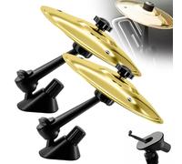 2Pcs Car Crash Cymbal, Mini Car Drum, Funny Musical Crash Sound Maker, Easy Installation And Rugged Compact Musical Instruments Vehicle Accessories for All Vehicles (Golden)