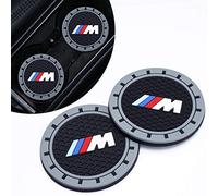 2PCS Car Cup Coaster, Drink Holder Coaster Compatible with BMW M M2 M4 M5 M6 M8 X1 X2 X3 X5 X6 M135i M240i Z4 328i X7, Black