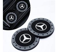 2PCS Car Cup Coaster, Drink Holder Coaster Compatible with Mercedes Benz A C E S GLK CLA GLA GLC GLE CLS SLK AMG, Black