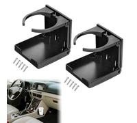 2pcs Car Cup Holder Adjustable Folding Car Drink Holders Corrosion Resistant Save Space Van Cup Holder Fit Most Size Mugs Water Bottle Drink for Trucks RVs Vans Boats Campers Caravans Black