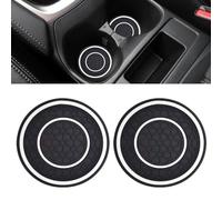 2PCS Car Cup Holder Coasters, 2.75 Inch Auto Non-Slip Anti Dust Cup Mats, Console Cup Holder Insert Coaster Auto Insulated Mats, Universal Interior Accessories for Most Cars (White)