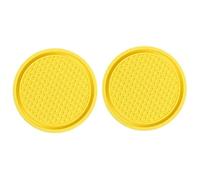 2PCS Car Cup Holder Coasters for Peugeot 206 207 207CC 3008 I II 2004-2026, Rubber Drink Holder Inserts Non-Spill Dustproof Coaster Mats Interior Accessories,A/Yellow